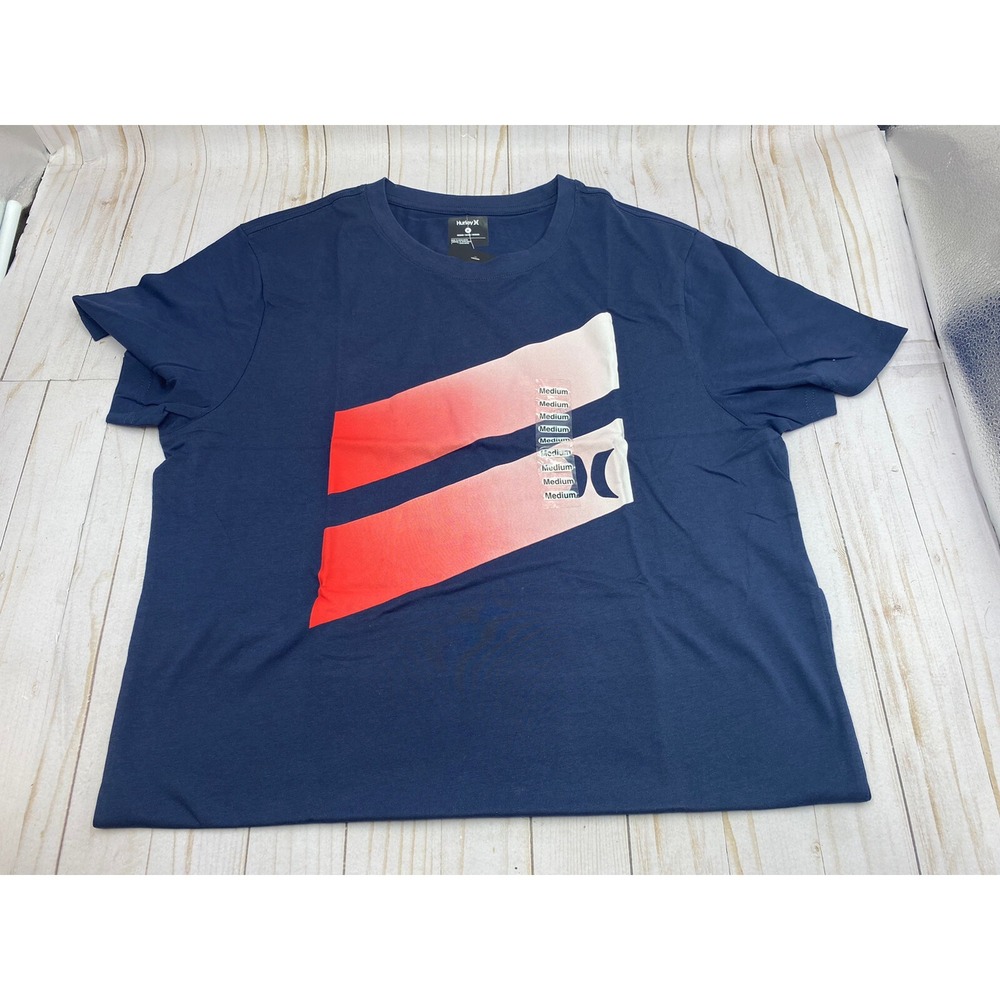 Hurley Men's Graphic T-Shirt Navy 100% Cotton Jersey Tee Size M New